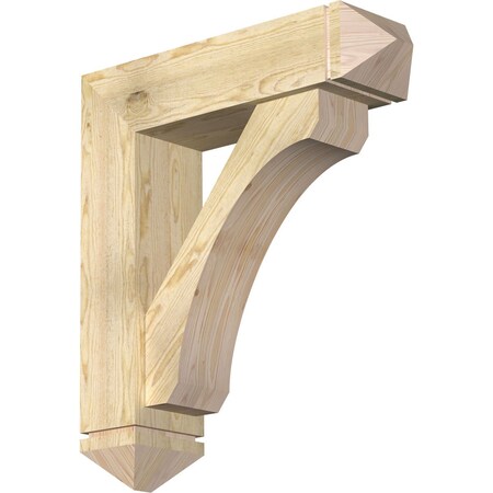 Ekena Millwork Legacy Arts and Crafts Rough Sawn Bracket w/ Offset Brace, Douglas Fir, 8"W x 30"D x 34"H BKT0806X30X34LEC03RDF